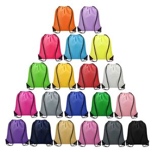 Sac à dos à cordon vierge Cinch Bags Kids Nylon Draw String Bags Pack pour DIY Sublimation Blanks