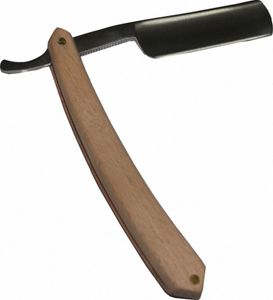 Rasoir droit classique pour hommes, blanc, manche en bois de hêtre pur, rasoir de barbier, couteau préliminaire aiguisé, 08GO6460866