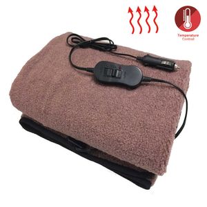 Manta 12V Coche Almohadilla térmica eléctrica Invierno Ahorro de energía Cojín cálido Mascota Calefacción Mat Terciopelo para viajes 145x100cm Y2209