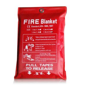 Blankets 1M 1.2M1.5M Fire Blanket Fighting Fire Extinguishers Tent Boat Emergency Blanket Survival Fire Shelter Safety Cover 230815