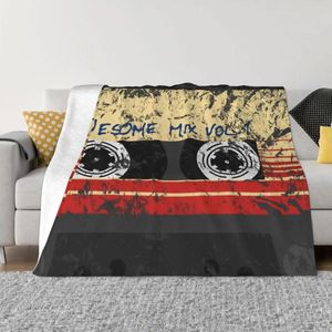 Couvertures Awesome Mix Tape Counder Fleece Fleece Soft Flannel Cassette Music Lover Lover pour le canapé de lit Office Automne