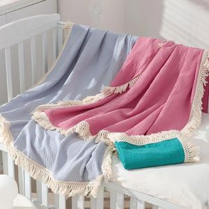 Couvertures couvertures bébé coton coton Gauze Baignoire serviette infantile verte rose né née enveloppe respirante couvercle de couverture