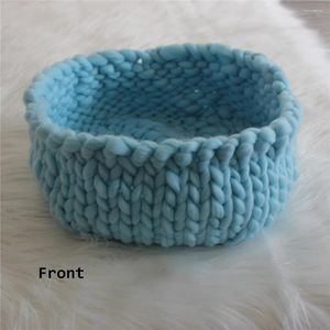 Couvertures nées en posant un panier en tricot épais yarn bol cocoon bébé po