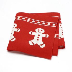 Mantas Navidad Bebé Manta Punto Nacido Niña Niño Cama Edredón Lindo Hombre de Jengibre Elk Plaid Infantil Niño Cochecito Swaddling Suave 90 70 CM