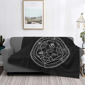 Couvertures Cercle de Transmutation Humaine Tapis Flocage Textile Une Couverture de Lit Couvre Luxe Flannel332C