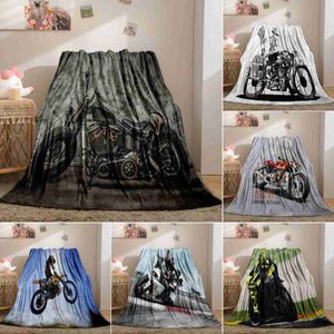 Couvertures Moto Flanelle Jeter Couverture Motocross Dirt Bike Couverture Légère Super Doux Lit Confortable Couverture Chaude pour Salon Canapé R230824