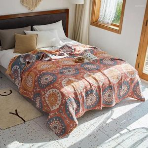 Couvertures nordiques Cotton Gauze jet Couverture Single Double Canapa serviette d'été Cool Quilt Couple Adulte Bedpread Boho Decor Leisure