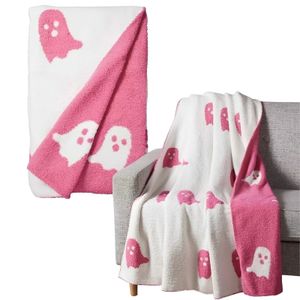 Couvertures Rose Halloween fantôme couverture flanelle double face couverture moelleux doux décontracté canapé TV jeter couverture en peluche couverture couverture 230912