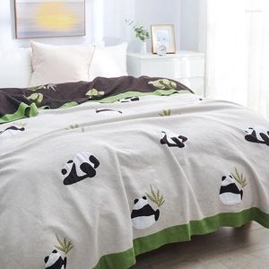 Mantas Real Lindo Panda Toalla Manta Simple Verano Algodón Dormitorio Sofá Aire Acondicionado Tamaño King Cama Edredón 200x230cm Sábana Siesta