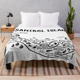 Couvertures Sanibel Island Map Throw