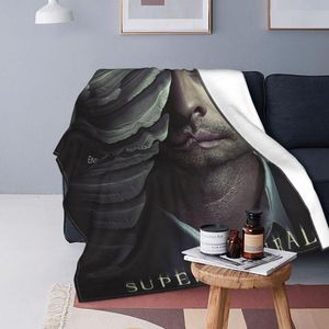 Couvertures film surnaturel fin de la route couverture en laine Castiel jeté personnalisé pour lit canapé canapé 125*100 cm couette