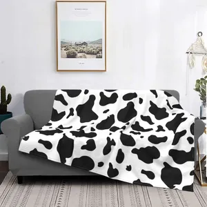 Couvertures cadeaux surprise couverture de motif de vache animale pour canapé micro-polaire incroyable et lance