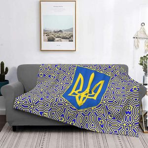 Mantas Ucrania Bandera ucraniana Manta orgullosa Franela suave Fleece Cálido Tiro patriótico para ropa de cama de oficina Sofá Colchas