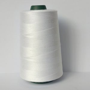Fil à coudre pour vêtements en polyester blanc blanchi, fil de verrouillage