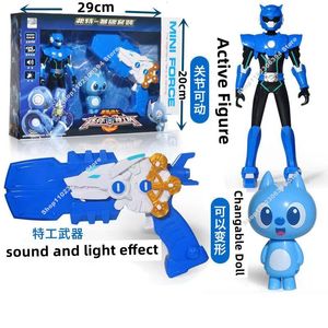 Boîte aveugle Mini Force Agent Transformation Jouets Figurines Arme Avec Son et Lumière MiniForce X Montre Déformation Robots Enfants Cadeaux 230614