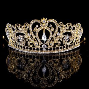 Coronas de boda con cristales de cuentas ostentosas, tocados 2022, joyería nupcial de diamantes, diadema de diamantes de imitación, accesorios de corona para el cabello, Tiara de fiesta