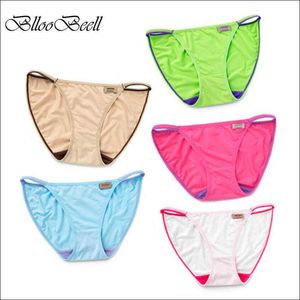 BllooBeell 5pcs Sous-vêtements sexy pour femmes Culottes modales pour femmes Solide Low-Rise G String Lingerie sans couture Lady Girl String 211021