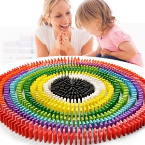 Blocs 100120pcs enfants couleur trier arc-en-ciel bois dominos kits début lumineux dominos jeux jouets éducatifs pour enfant cadeau 230907