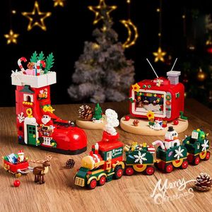 Blocs 2024 Creative Christmas Tree Train Train TV Build