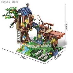 Blocs de construction de cabane dans les arbres modernes, ensembles de modèles classiques de briques, Kits pour enfants, jouets pour garçons, R231208, 2024