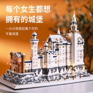 Blocs 3000 pcs Neige Cygne Château De Pierre Micro Diamant Briques Bâtiments De Renommée Mondiale Architecture Modèles Enfant Éducation DIY Jouets Cadeau 230731