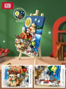Blocs blocs peinture arbre de noël cadeau de noël dessin puzzle vacances cadeau assemblé jouet assemblage modèle enfants R230701