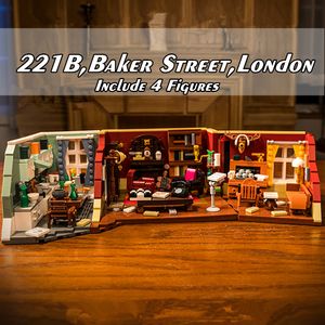 Bloques de TV británica Drama Detective 221B Sherlocked Baker Street London Holmesed Watson Friends Building Block Brick Toy Gift 230614