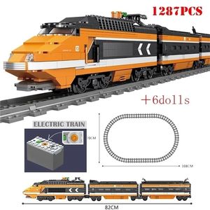 Blocs bloc de construction série Train technique KAZI voie ferrée électrique pose machine ingénierie éducatif assemblage jouet 230504