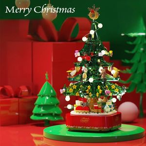 Bloques Serie de bloques de construcción de Navidad Juguetes Regalos de año Luces de árbol de Navidad Caja de música Rompecabezas Montaje de bricolaje Bloques de construcción 231110