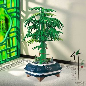 Bloques City Creative Bonsai Lucky Bamboo Escritorio Decoración del hogar Micro Building Blocks Ladrillos Juguetes Regalos R230720