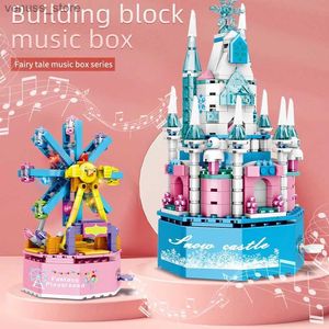 Blocs City Ferris LED fille roue boîte à musique blocs de construction amis jouets lumière glace neige fille château princesse maison briques jouets cadeaux R231208