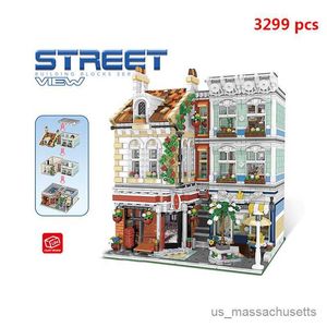 Blocks City Street View Creative Square Expert Grand Emporium Mode Mini Micro Micro Building Blocs Modular Miniature Toy pour R230814