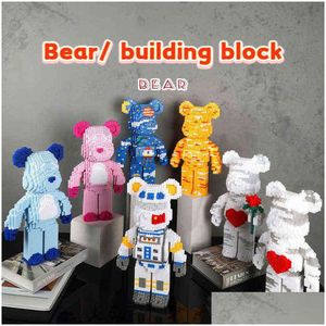 Blocs Couleur Net Rouge Amour Violent Série Ours Assembler Bloc De Construction Modèle De Jouet Briques Avec Éclairage Ensemble Anti Jouets Pour Enfants Cadeau Dro Dhjus