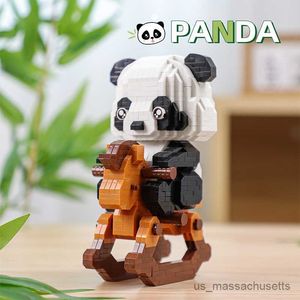 Blocks Creative 3D Micro Panda Animal Building Blocage DIY Naughty Panda Animal Model Brick Figure Tytor Decor for Kids Birthday Gift R230814