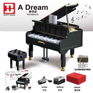 Blocks Creative App Control Playable Grand Piano Set Bluetooth Ensemble de haut-parleurs Modèles de construction Bricks Kids Toy Cadeaux de Noël T230103