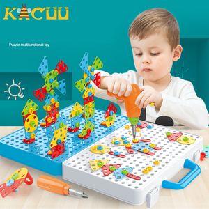 Blocs vis de forage 3D créatif mosaïque Puzzle jouets pour enfants briques de construction enfants bricolage perceuse électrique ensemble garçons jouet éducatif 230222