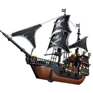 Blocs GUDI Building Block Pirate Stronghold Black Pearl Boat Royal Navy Warship Port Bricks Toy For Xmas GiftHKD230701