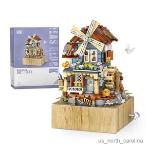 Blocs idée moulin à vent Octave jouets créatifs bloc de construction musique classique maison décoration vacances jouets cadeaux R230905