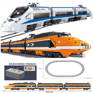 Blocks KAZI HIGH TECH Battery Powered Electric Classic Train City Rail motor Building Bricks Boys Toys For kids 230731