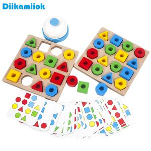 Blocs Enfants Forme Géométrique Couleur Correspondant Puzzle Bébé Montessori Apprentissage Éducatif Jouets En Bois pour Enfants Jeu De Bataille Interactif 230520