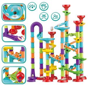 Bloques Marble Runs Race Track DIY Building Toys 3D Maze Ball Roll Run er Set Niños Educación Juguete Regalos de Navidad 231114