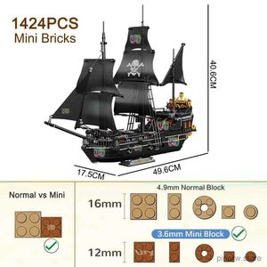 Blocs Mini briques Black Mage Pirates Ship Adventure Ideas Boat Storm Vessel Films phares Blocs de construction Modèle Jouets pour enfants Cadeaux