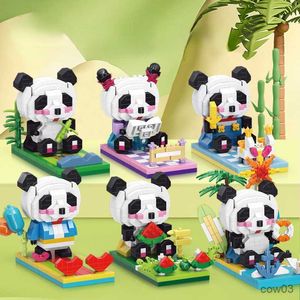 Bloques Panda Soporte para teléfono móvil Micro Bloques de construcción Ladrillos de diamante Juguetes para niños Niñas Volwassenen Regalos Bloques de construcción Juguete R230718