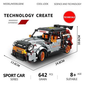 Blocs Technique City Mini Cooper voiture retirer modèle blocs de construction Supercar MOC véhicule assemblage briques jouets pour enfants cadeaux de noël L231114