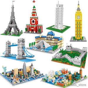 Blocs attractions de renommée mondiale jouets de construction de modèles ville vue sur la rue blocs de construction miniatures assemblage de jouets décoratifs R230629