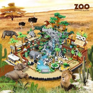 Blocs Zoo Desert Park Blocs de Construction Éléphant Lion Zèbre Animaux Blocs Jouets pour Garçons Filles Cadeau Diamant Construction Jouets R230907