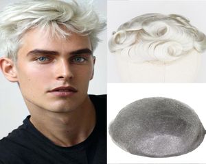 Rubio Human Hair Toupee for Men Brasil Remy Sistema de reemplazo de cabello 8x10 Pu Full Pu Hand Mens Toupee Cepte de horno7593775