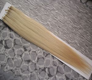 Bande brésilienne droite blonde dans l'extension de cheveux 100G bande blonde cheveux humains 40pc Appliquer des extensions de cheveux de bande de trame de peau adhésive
