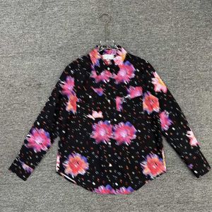 Blusa Camisa de diseñador para mujer Camisa con botones de flor vieja Patrón de letra clásico cubierto con estampado Moda Casual Camisas de solapa de manga larga Tops para mujer