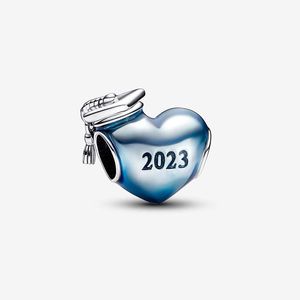 Bleu 2023 Graduation Heart Charm Pandora's 925 Sterling Silver Charms Set Designer Bracelet Bijoux Composants Collier Pendentif charme avec boîte d'origine TOP qualité